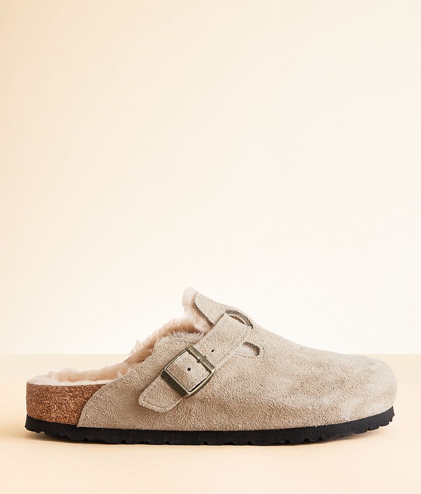 Birkenstock&#174; Boston Suede Shearling Clog front view