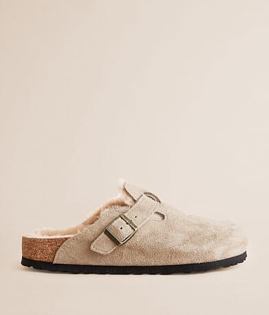 Boston Suede Shearling Clog