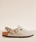 Birkenstock® Tokio Suede Clog - Women's Activewear in Taupe