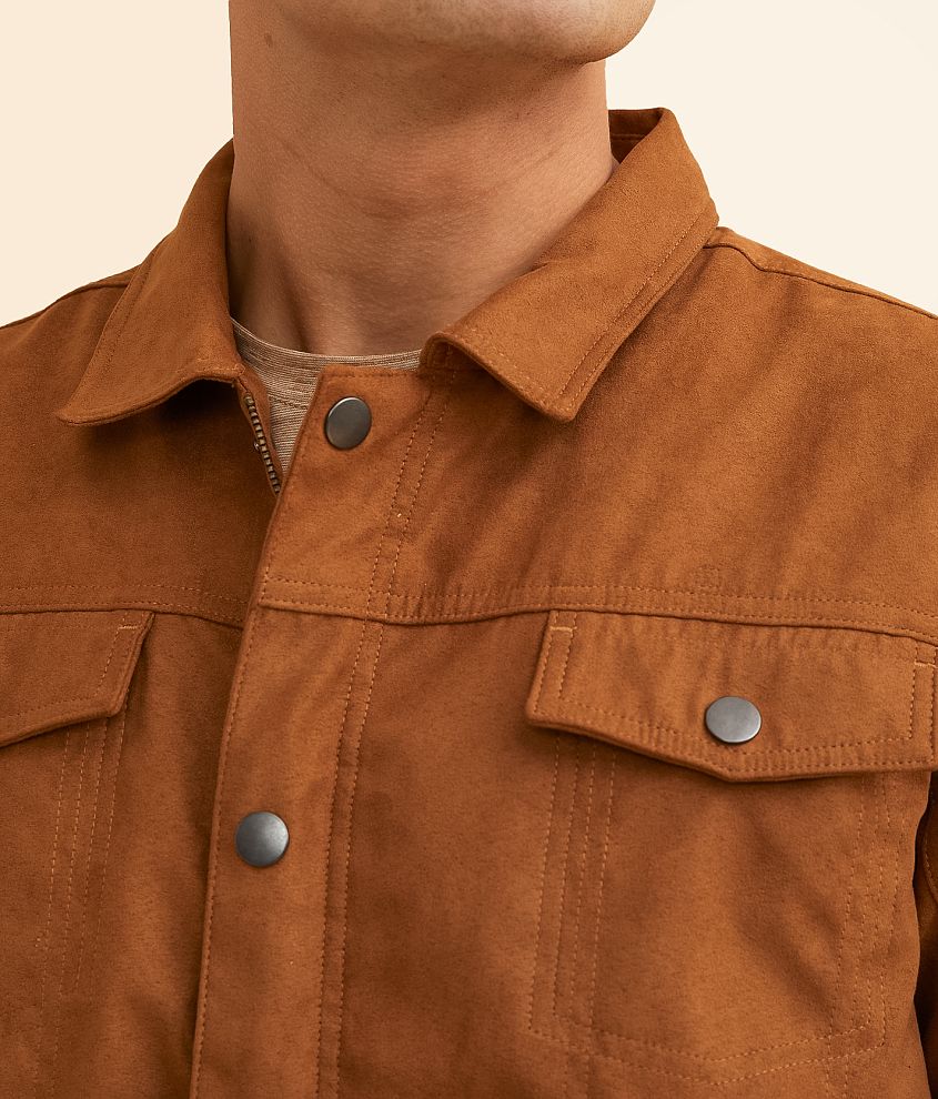 Faux Suede Trucker Jacket