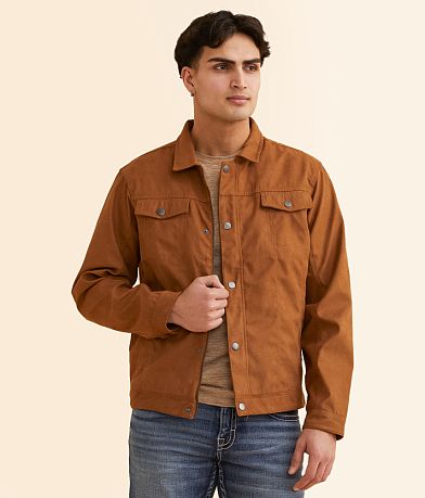 BLEND Faux Suede Trucker Jacket front view