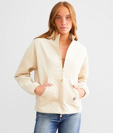 LIV Outdoor Quilted Mock Neck Pullover front view