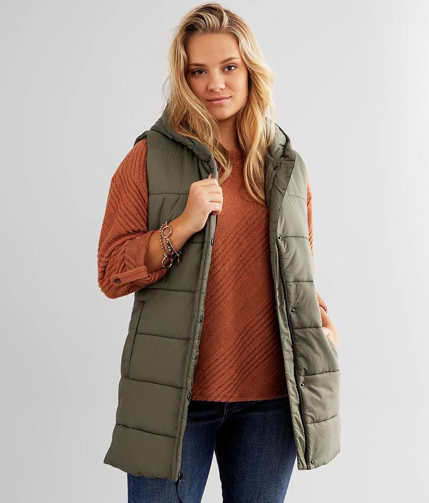 BKE Hooded Puffer Vest front view