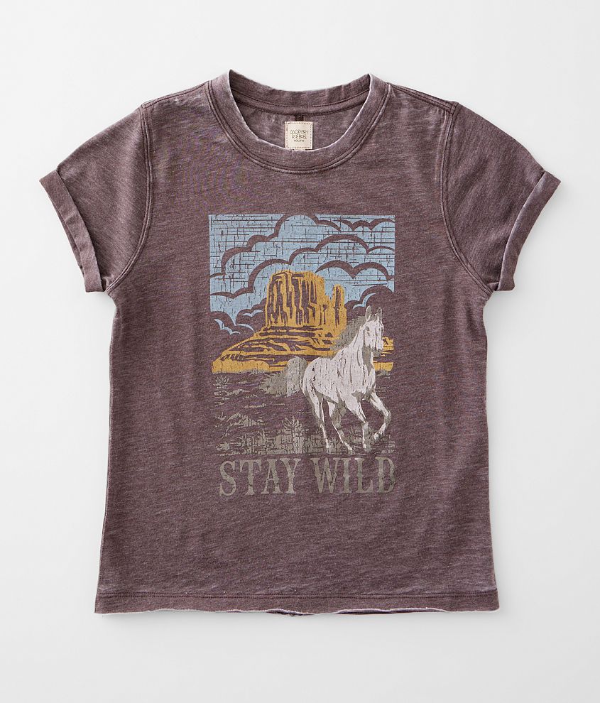 Girls - Modish Rebel Stay Wild T-Shirt front view