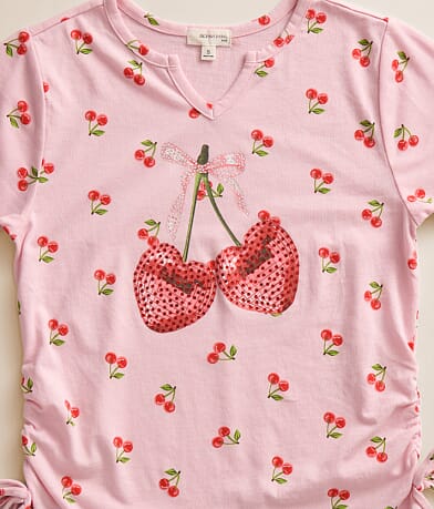 Girls - Rhinestone Cherry T-Shirt thumbnail 3
