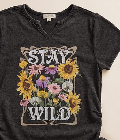 Girls - Stay Wild Sunflower T-Shirt thumbnail 3