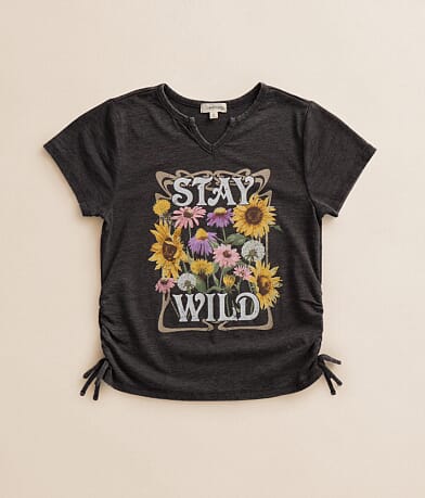 Girls - Stay Wild Sunflower T-Shirt