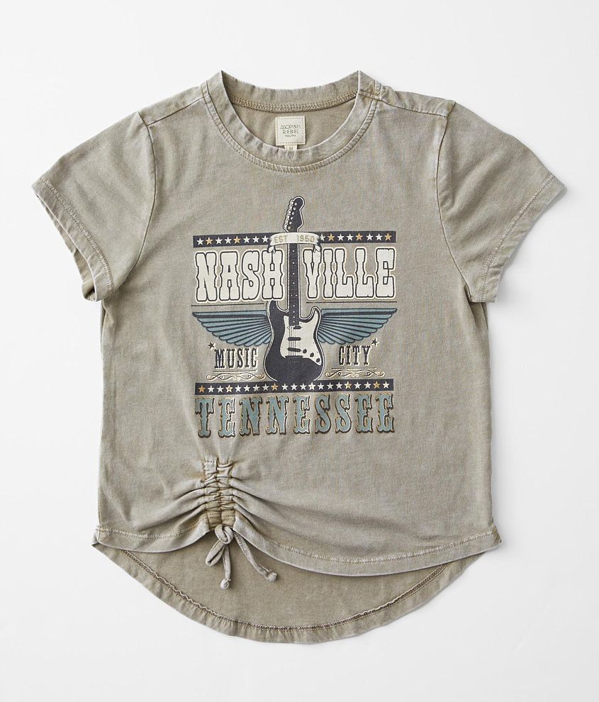 Girls - Modish Rebel Nashville Guitar T-Shirt front view