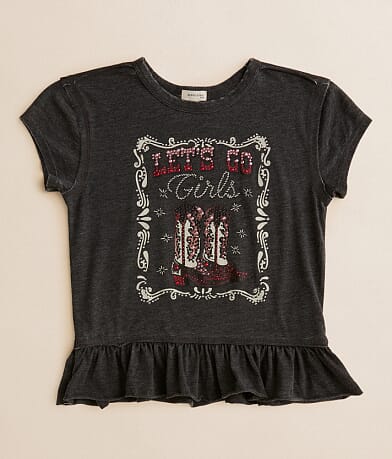 Modish Rebel Girls - Let's Go Girls Ruffle T-Shirt front view