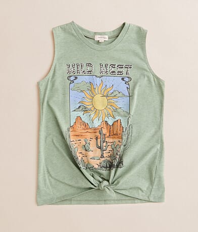 Modish Rebel Girls - Front Tie Tank Top front view