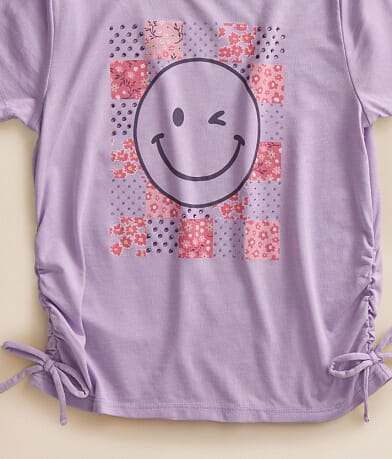Girls - Rhinestone Checker Smiley T-Shirt thumbnail 3