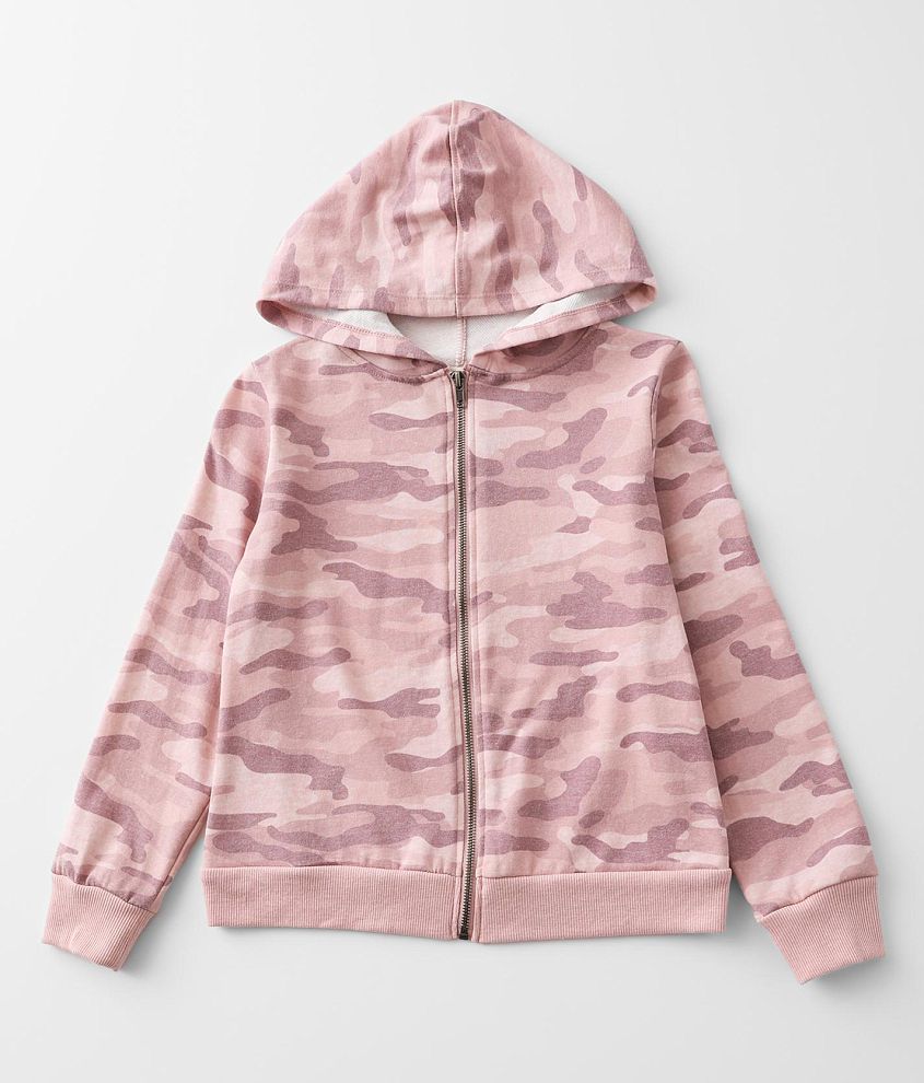 Girls BKE Camo Hoodie Girl s Sweatshirts in Mauve Camo Buckle