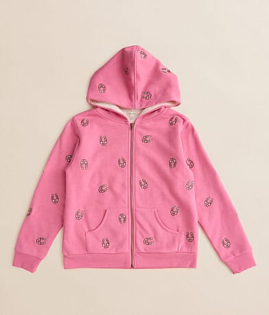Modish Rebel Girls - Horseshoe Embroidered Hoodie front view