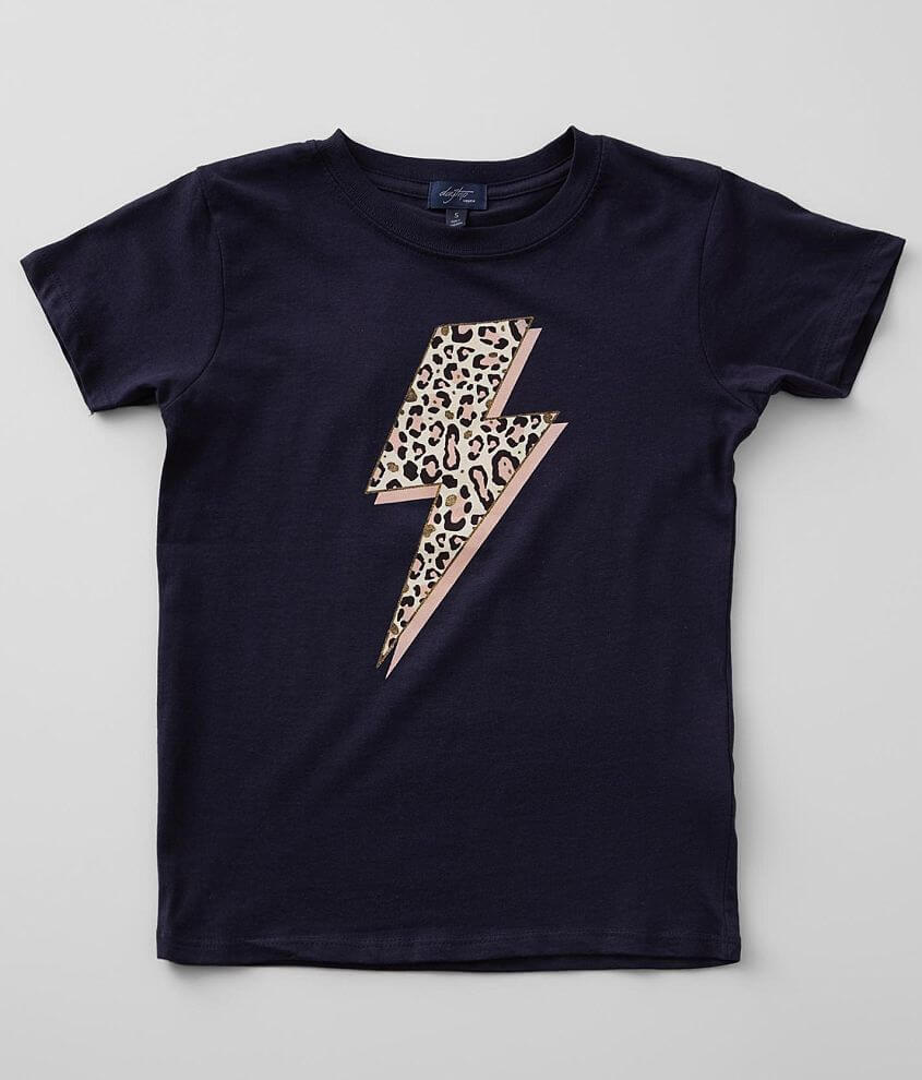 Girls - Daytrip Leopard Lightning Bolt T-Shirt front view