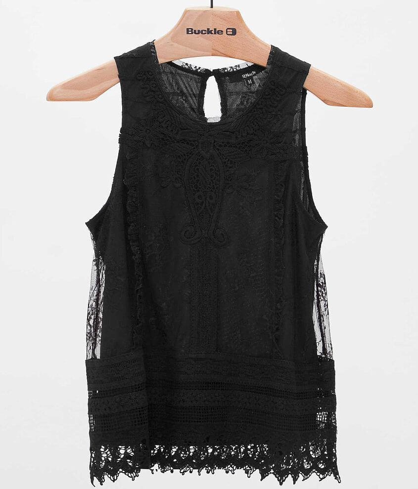 Black Lace Tank Top front view