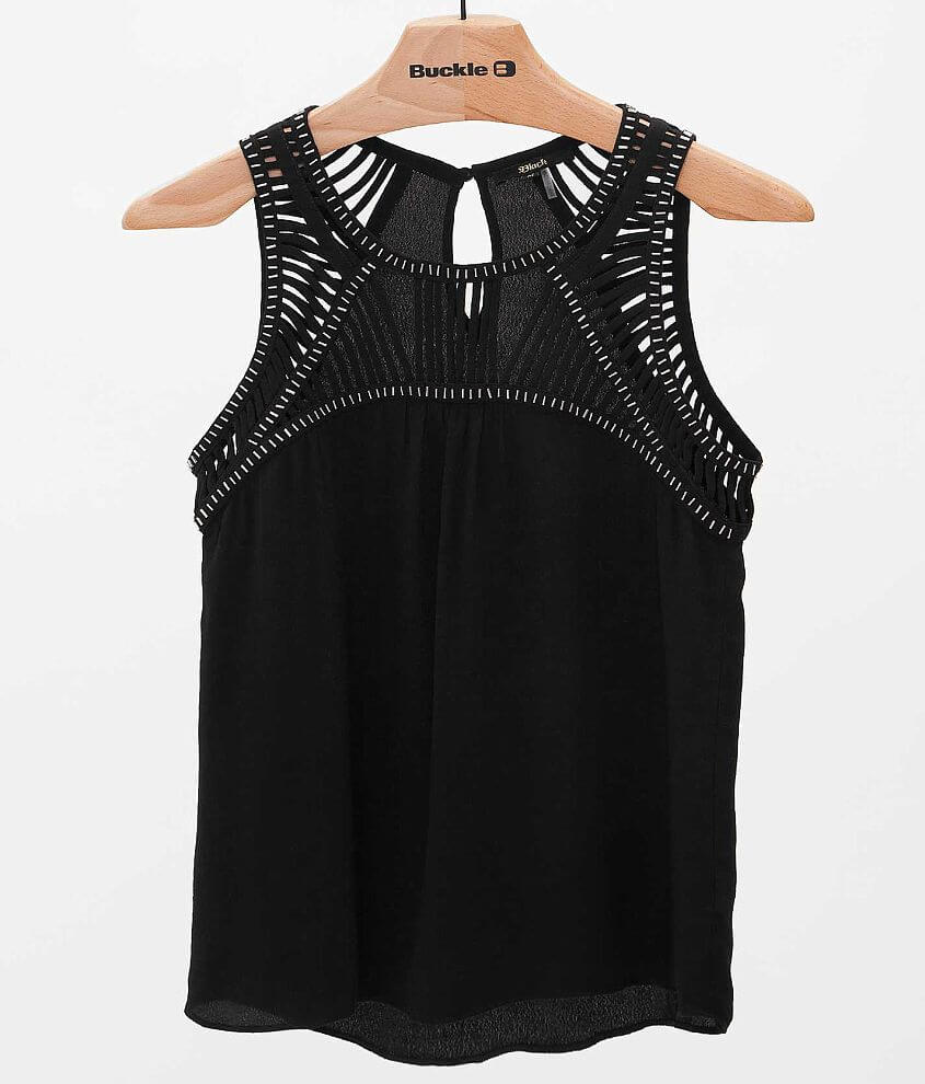 Black Beaded Tank Top front view