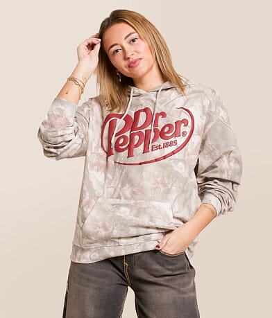 Bioworld Dr. Pepper Camo Hooded Sweatshirt front view