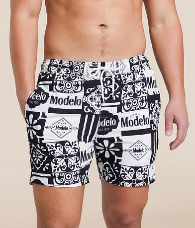 Bioworld Modelo™ Contrast Stretch Swim Trunks front view