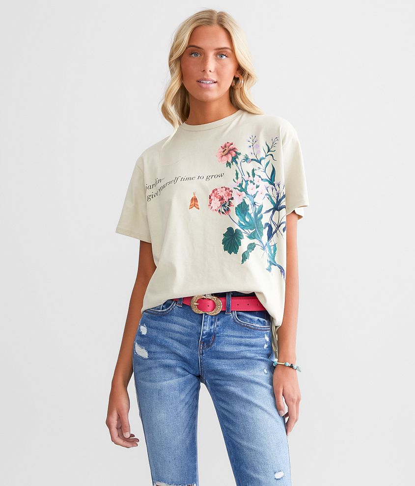 Modish Rebel Abstract Flowers T-Shirt front view