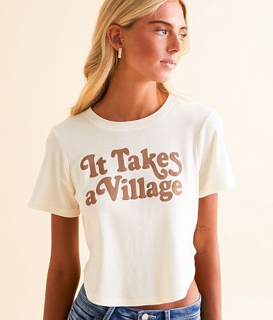 Bioworld&#174; It Takes A Village Cropped T-Shirt misc detail 1 view