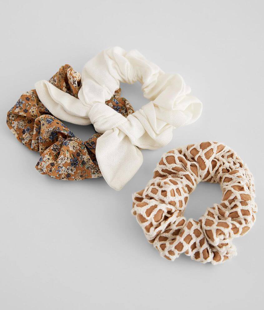 Assorted Three Pack Scrunchies front view