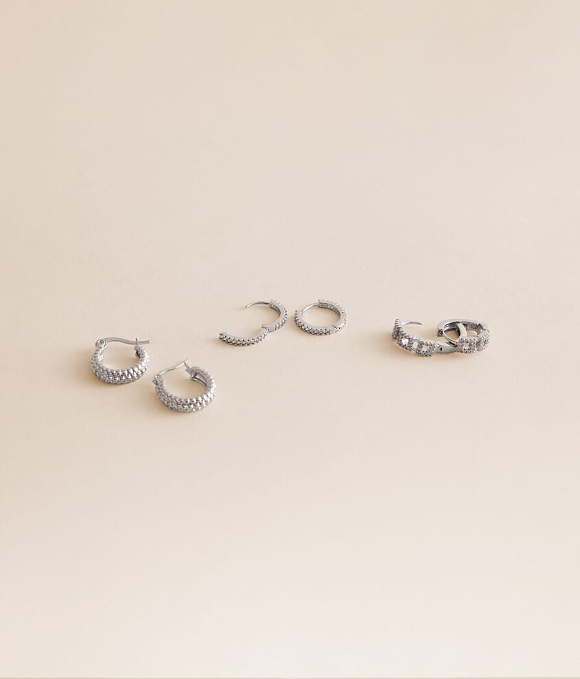 3 Pack Hoop Earring Set