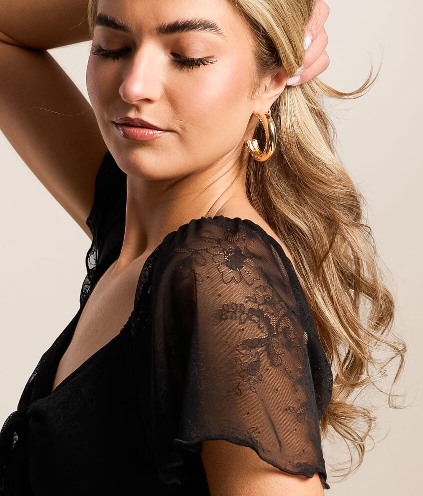 Statement Glitz Hoop Earring - thumbnail 4