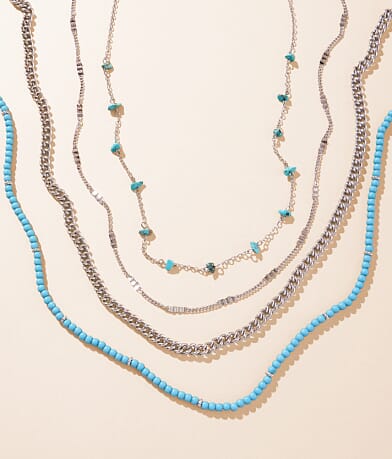 Sterling & Stitch 4 Pack Western Necklace Set front view