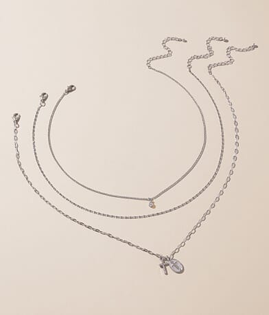 boutique by BKE 3 Pack Cross Necklace Set front view