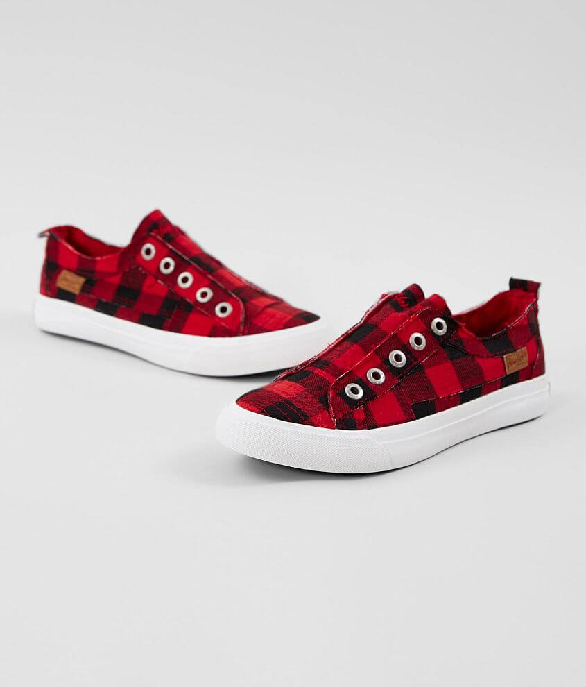 Red cheap plaid sneakers