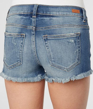 Sneak Peek Mid-Rise Denim Stretch Short back pocket view