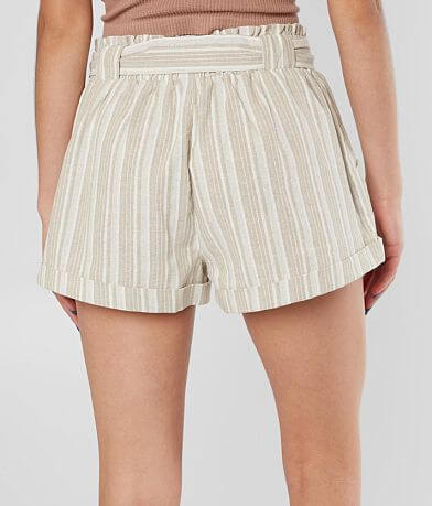 Sneak Peek Woven Paperbag Cuffed Short back view