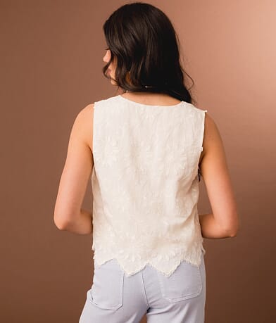Gimmicks Front Tie Tank Top back view