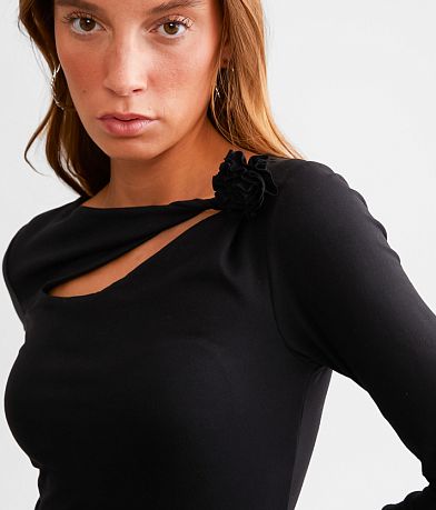 Blue Blush Twisted Cut-Out Rosette Top MISC_DETAIL_1