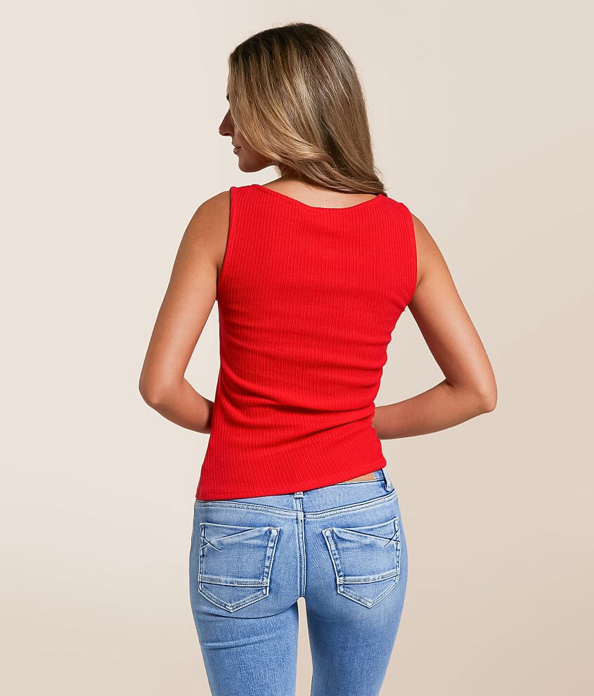 Asymmetrical Ribbed Tank Top
