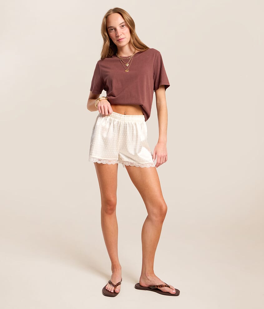 Flocked Polka Dot Short