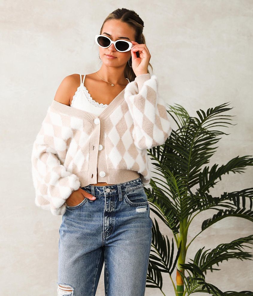 White 2024 eyelash cardigan