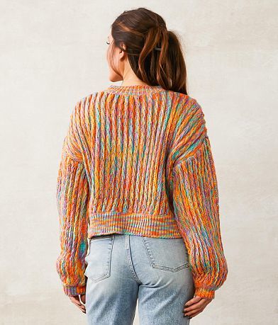 Blue Blush Multi Colored Sweater back view