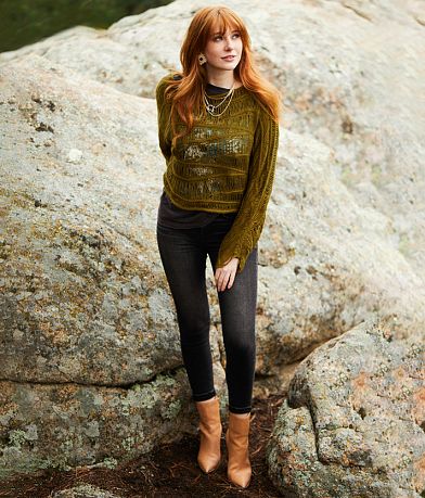 Gilded Intent Wavy Stitch Cropped Sweater misc detail 3 view