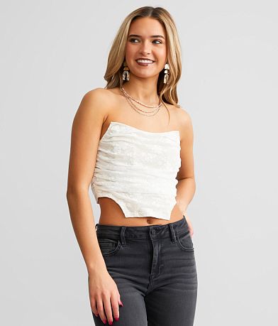 Willow &amp; Root Lace Overlay Corset Cropped Tank Top FULL_RIGHT_SIDE