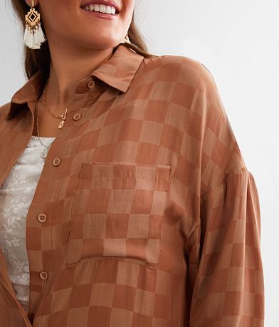 Blue Blush Checkered Maxi Blouse MISC_DETAIL_1