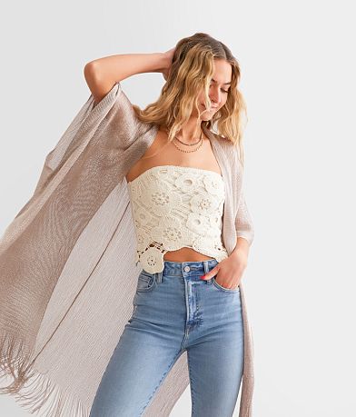 Willow & Root Floral Crochet Tube Top front view