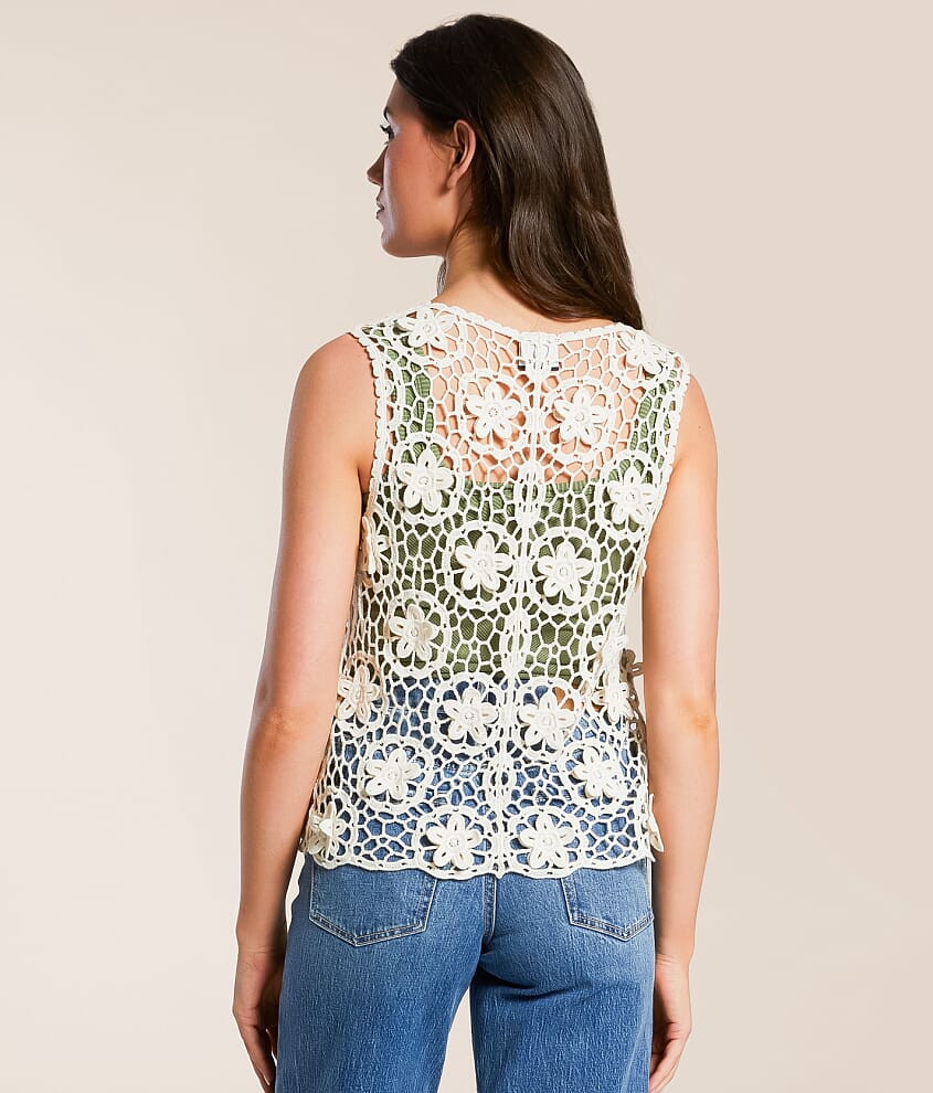 Crochet Front Tie Tank Top - thumbnail 2