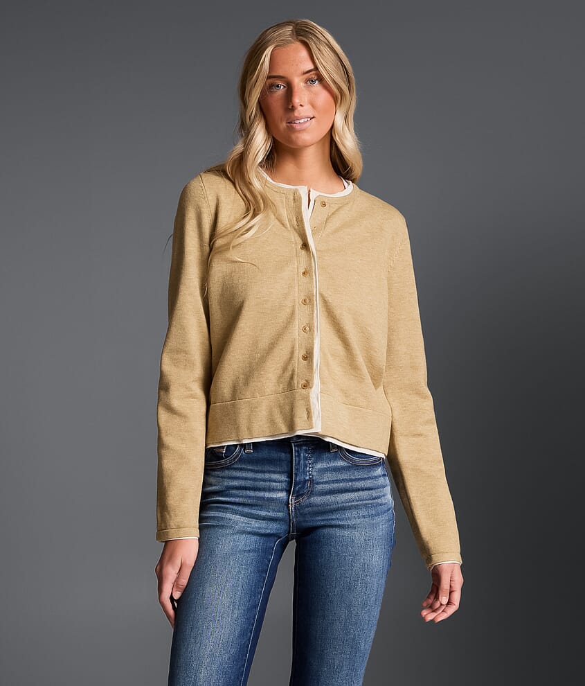 Refined Edit - Contrast Trim Cardigan Sweater
