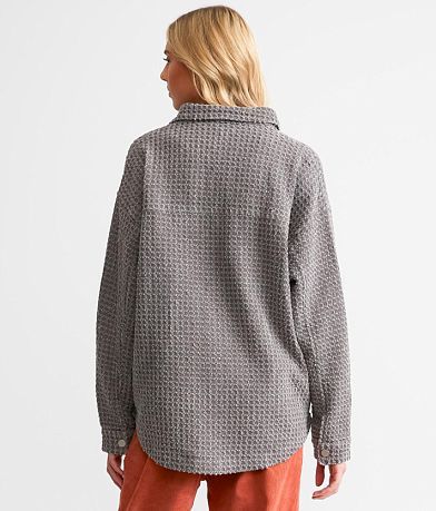 BKE Textured Knit Shacket back view