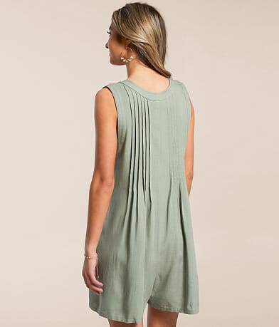 Willow &amp; Root Pleated Front Tie Romper back view