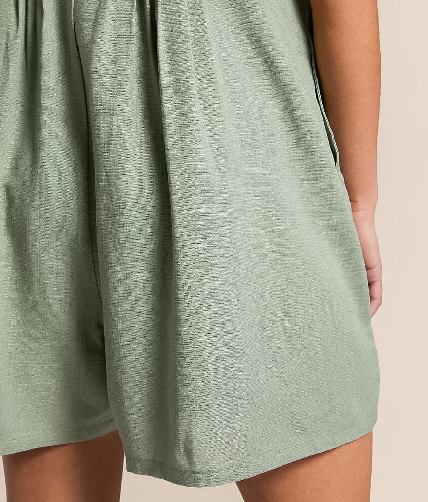 Pleated Front Tie Romper - thumbnail 4