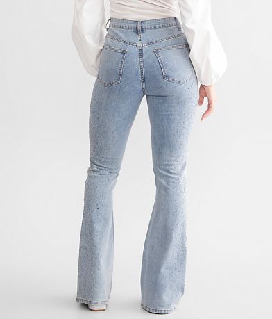 Blue B Ultra High Rise Rhinestone Flare Stretch Jean back view