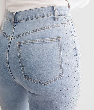Blue B Ultra High Rise Rhinestone Flare Stretch Jean back pocket view