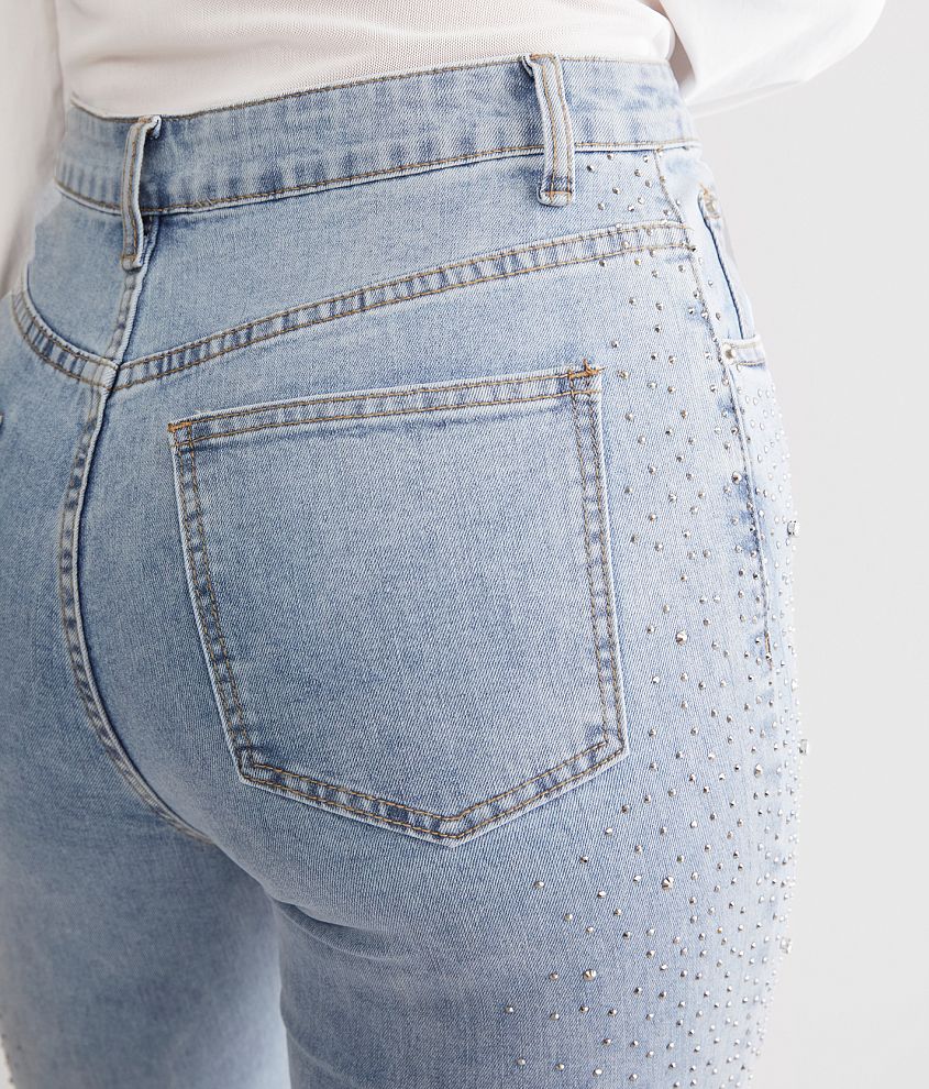 Ultra High Rise Rhinestone Flare Stretch Jean